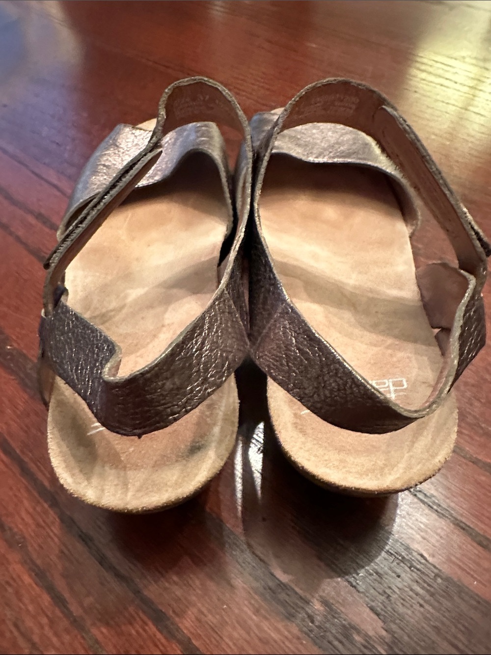 Dansko Metallic Brown Peep-Toe Slingback Sandals | 7 - Picture 7 of 10